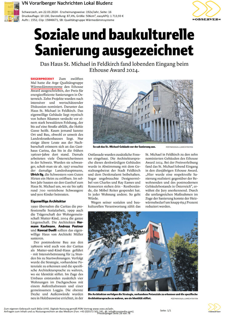 Presseclipping Vorarlberger Nachrichten März 2024
